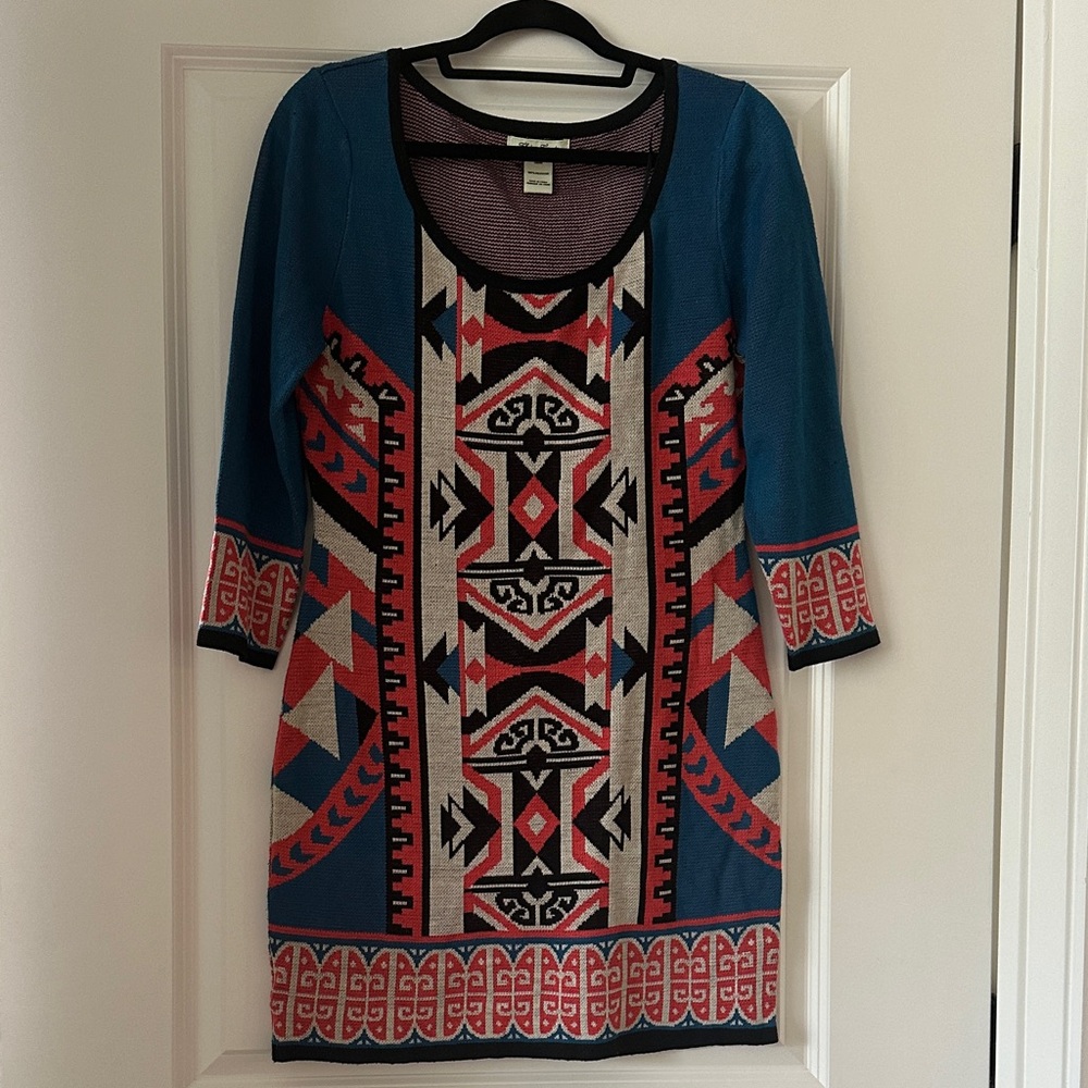 Flying Tomato Blue and Pink Geometric Mini Dress - Picture 7 of 7